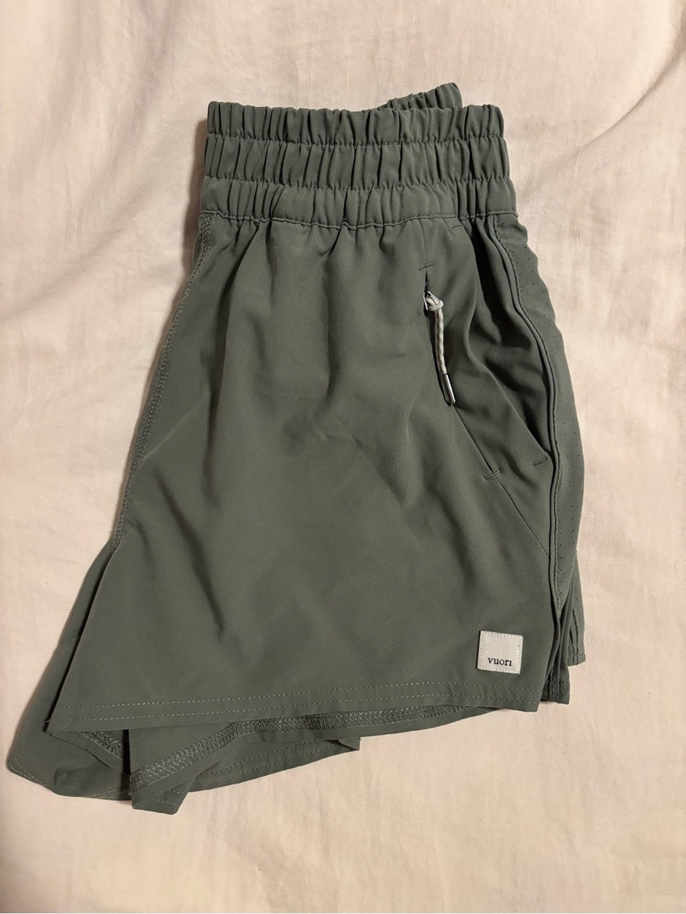 Vuori Olive Athletic Shorts with Elastic Waist - Picture 4 of 8